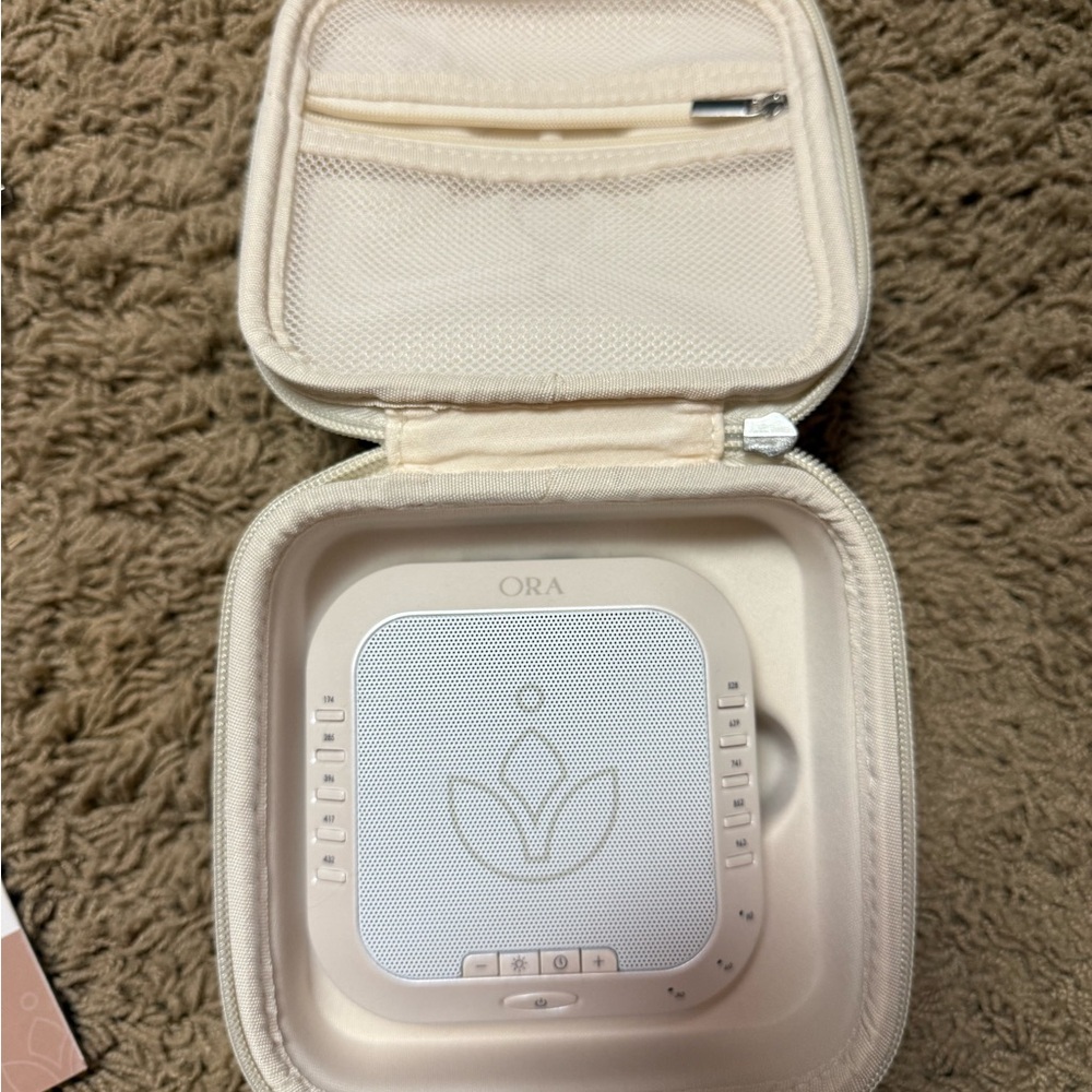 ORA White Sound Machine with Case